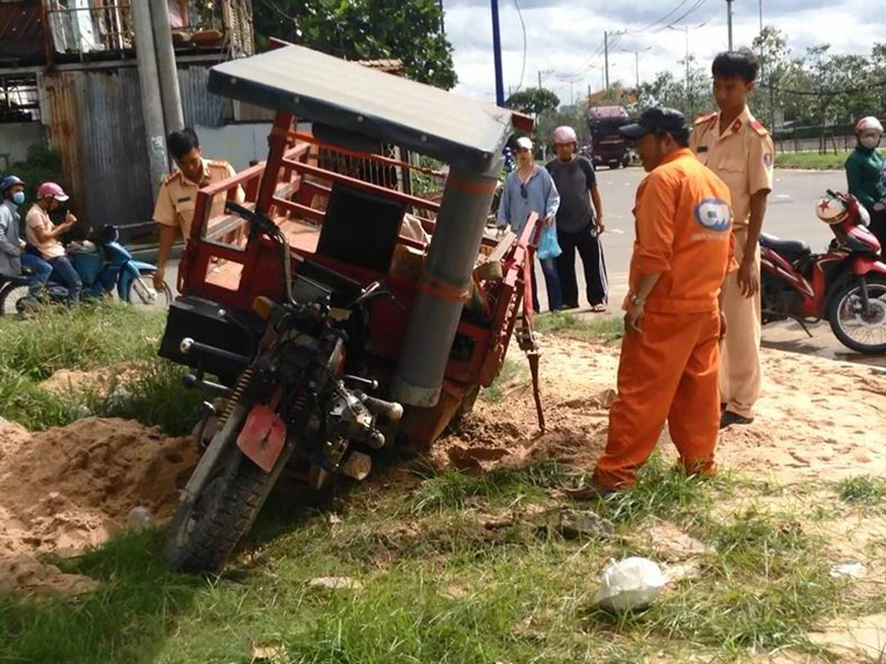 Hiện trường vụ va chạm xảy ra vào chiều 13-9.